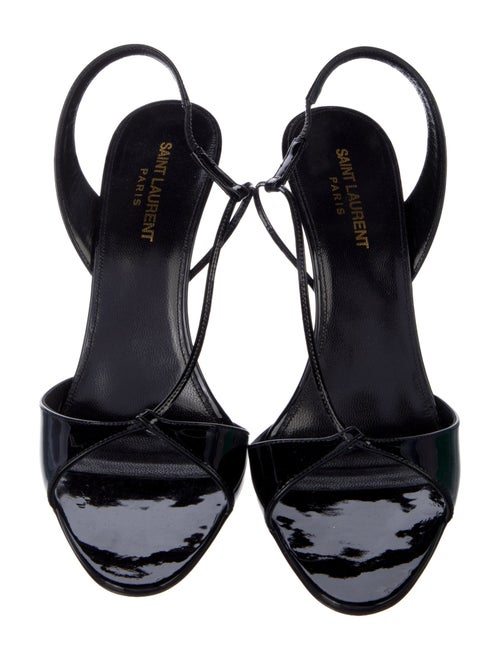 Saint Laurent Patent Leather Slingback Sandals