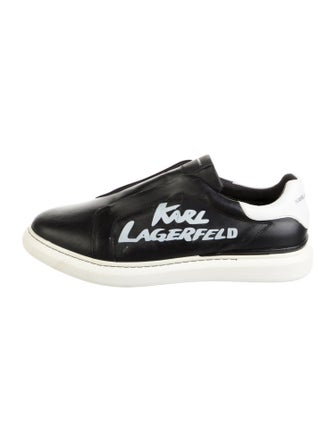 Karl Lagerfeld Leather Graphic Print Sneakers