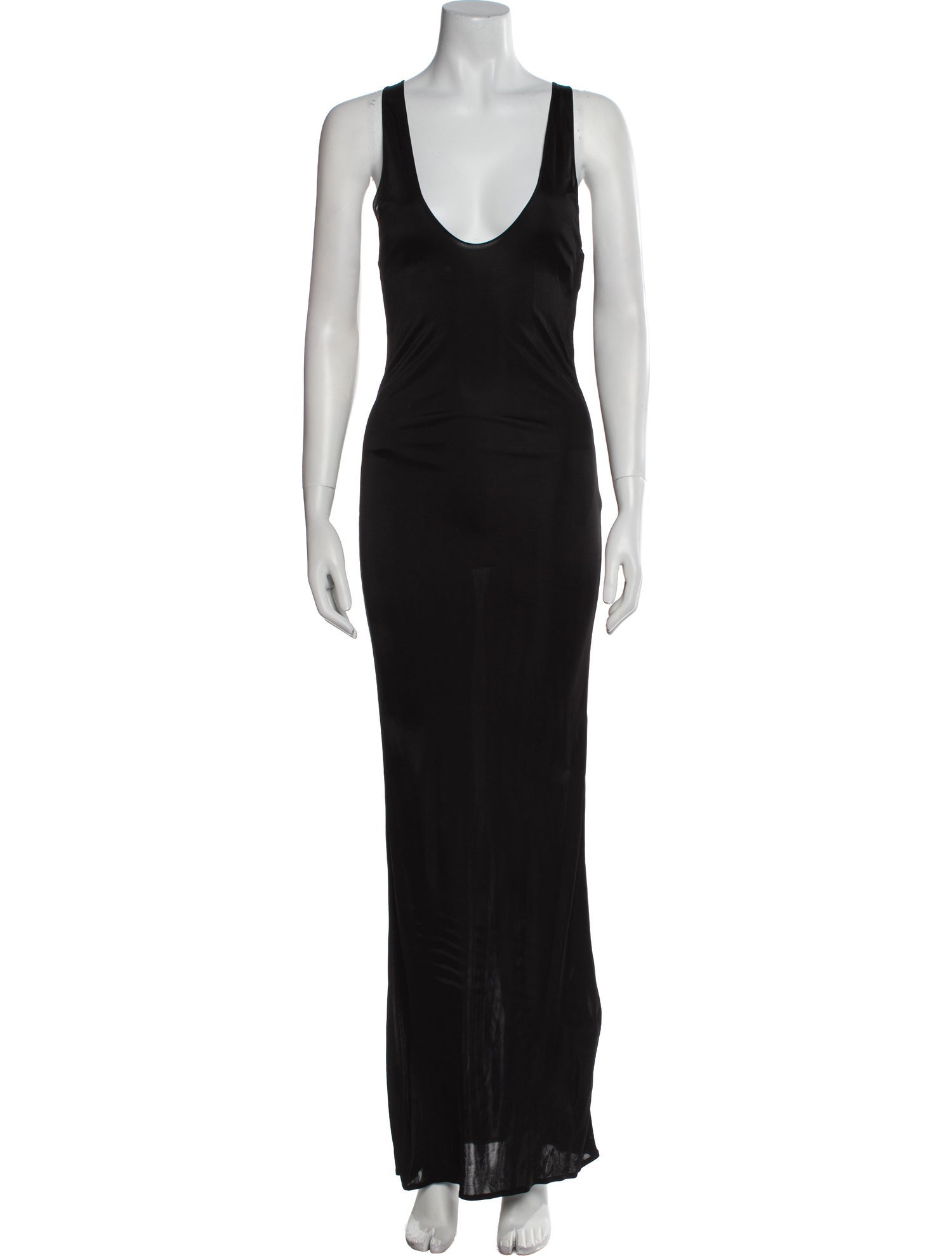 Saint Laurent Scoop Neck Long Dress