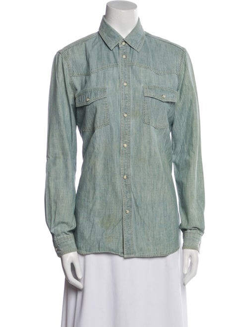 Saint Laurent Long Sleeve Button-Up Top