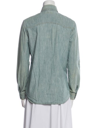 Saint Laurent Long Sleeve Button-Up Top