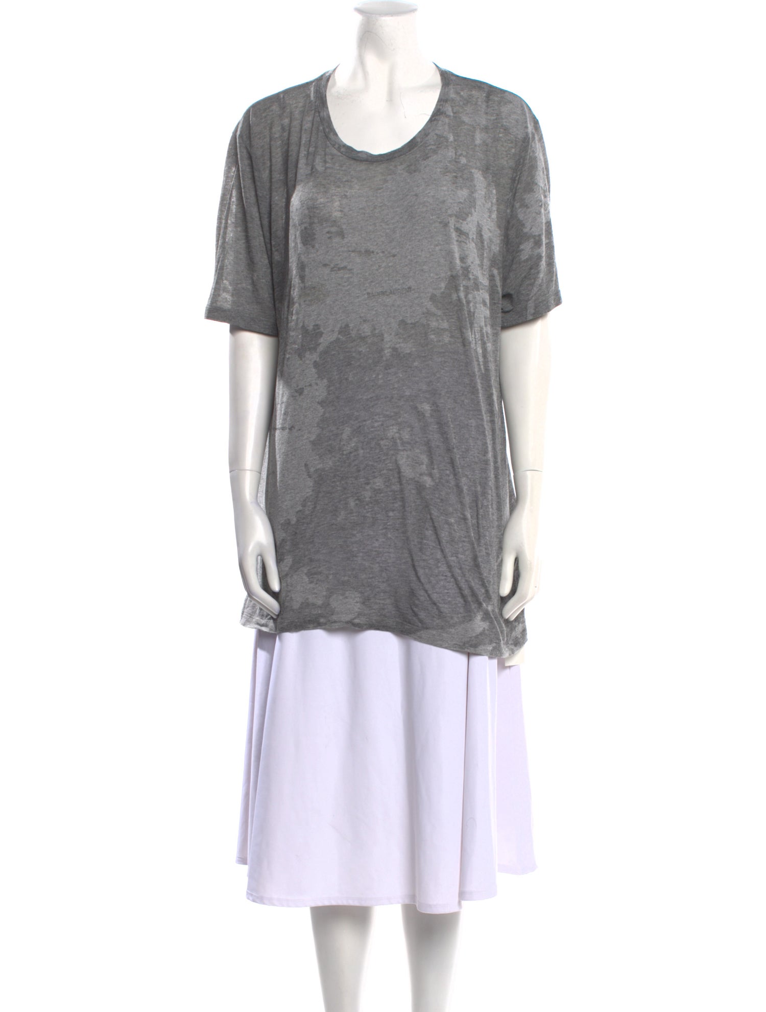 Saint Laurent Tie-Dye Print Scoop Neck T-Shirt