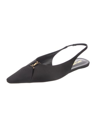 Saint Laurent Satin Slingback Flats