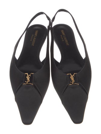 Saint Laurent Satin Slingback Flats