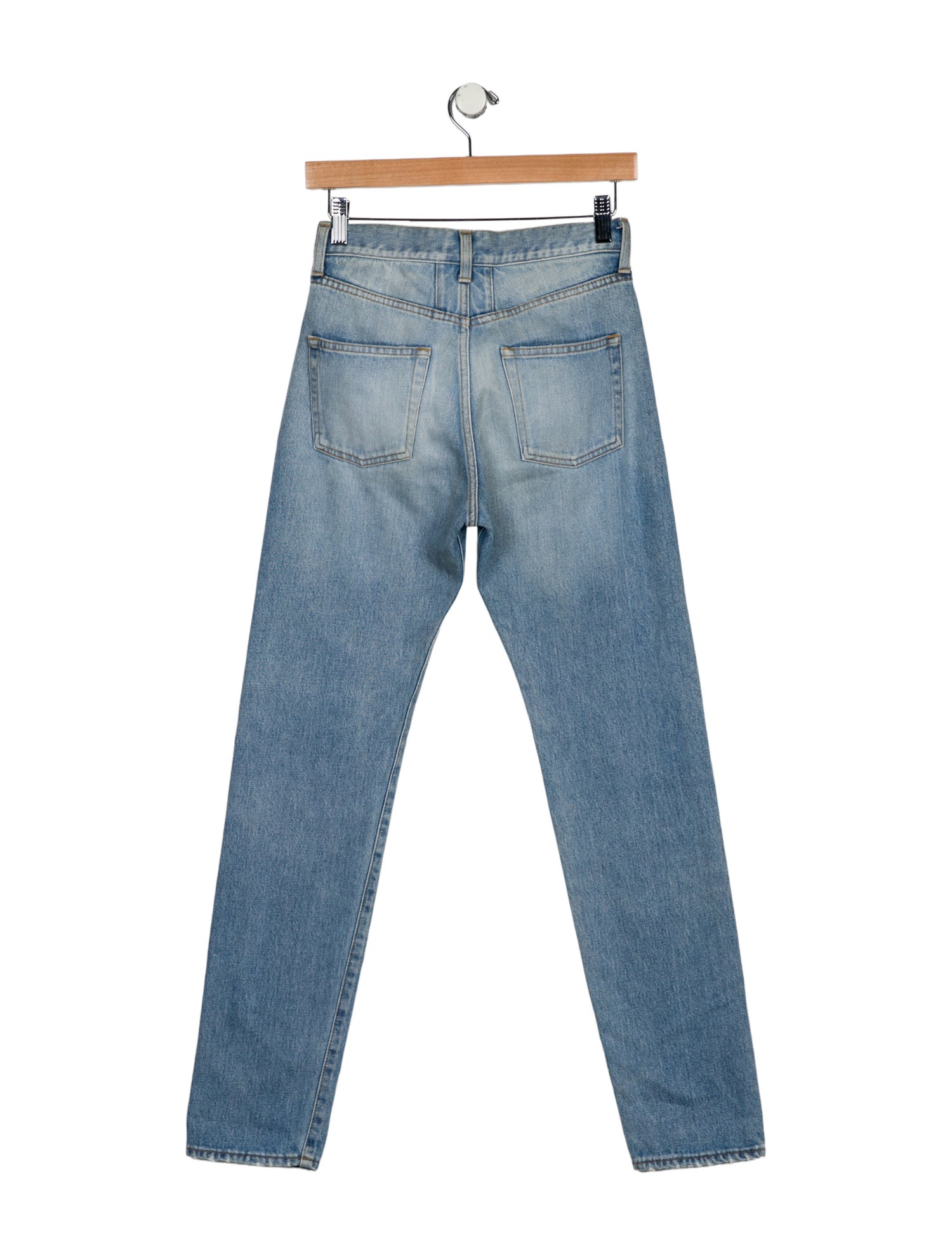Saint Laurent High-Rise Straight Leg Jeans