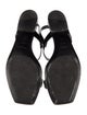 Saint Laurent Signature Logo Leather T-Strap Sandals