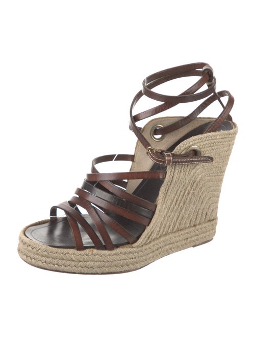 Saint Laurent Leather Colorblock Pattern Espadrilles