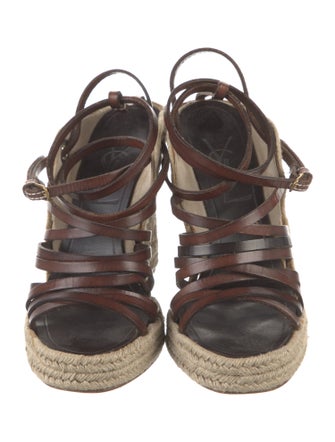 Saint Laurent Leather Colorblock Pattern Espadrilles