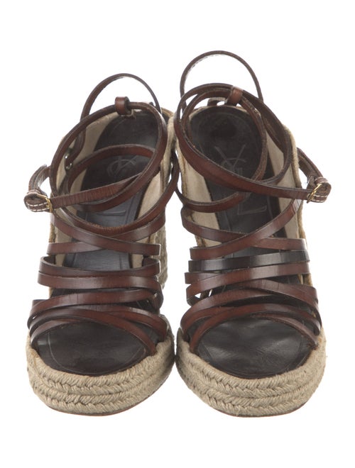 Saint Laurent Leather Colorblock Pattern Espadrilles