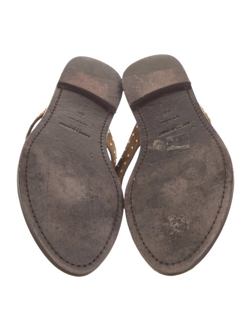 Saint Laurent Suede Studded Accents Flip Flops