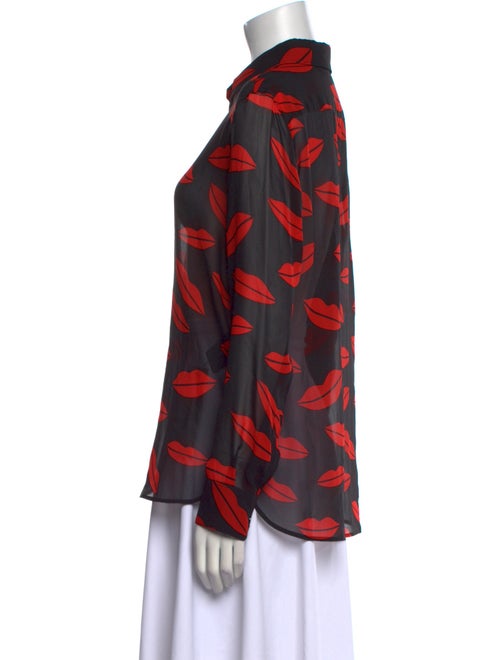 Saint Laurent Silk Printed Button-Up Top