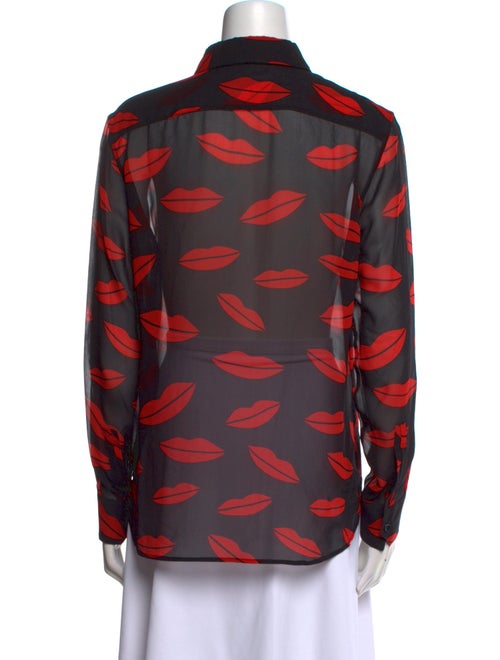 Saint Laurent Silk Printed Button-Up Top