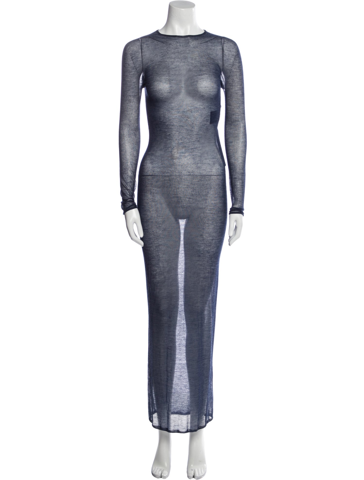 Saint Laurent Crew Neck Long Dress