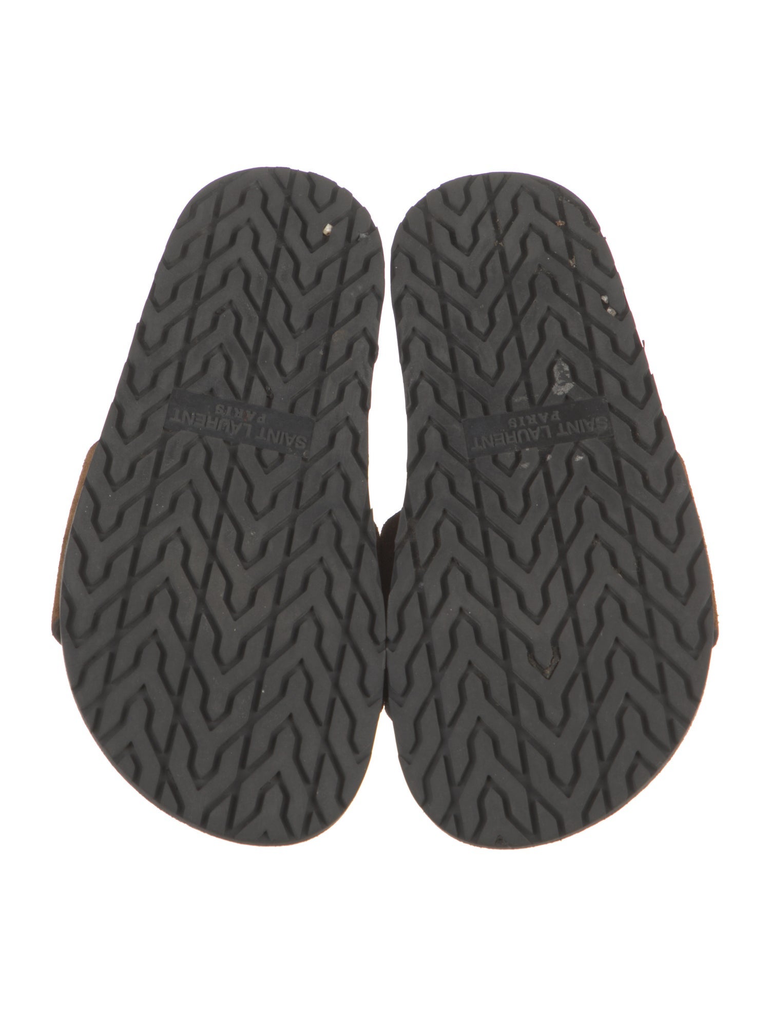 Saint Laurent Suede Embroidered Accent Slides