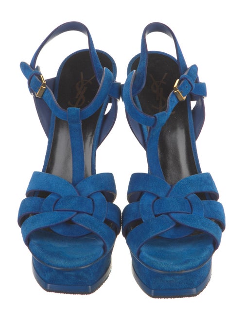 Saint Laurent Suede T-Strap Sandals