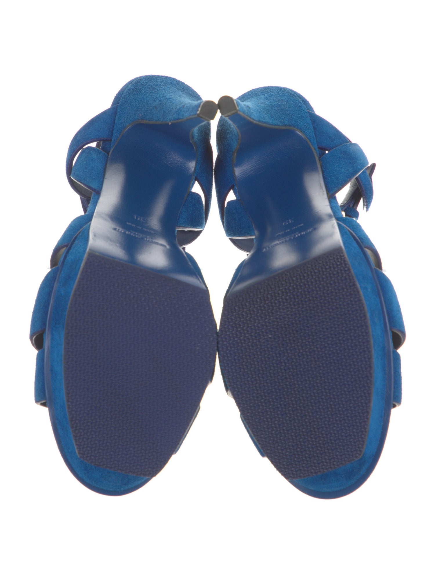 Saint Laurent Suede T-Strap Sandals