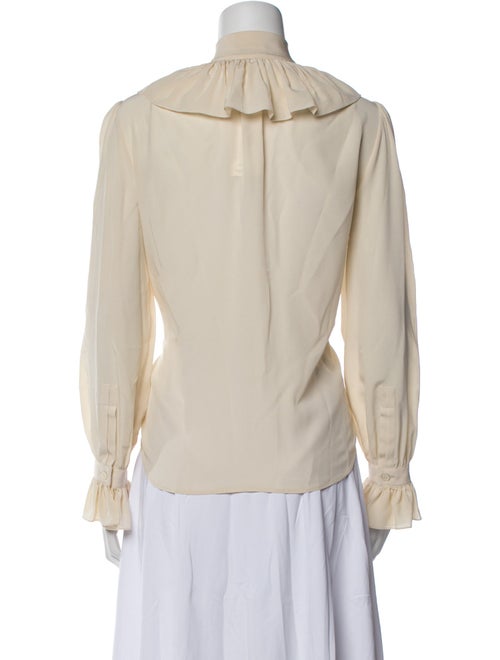 Saint Laurent Silk Mock Neck Blouse