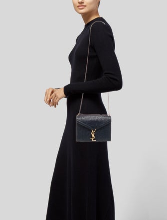 Saint Laurent Embossed Leather Cassandre Medium