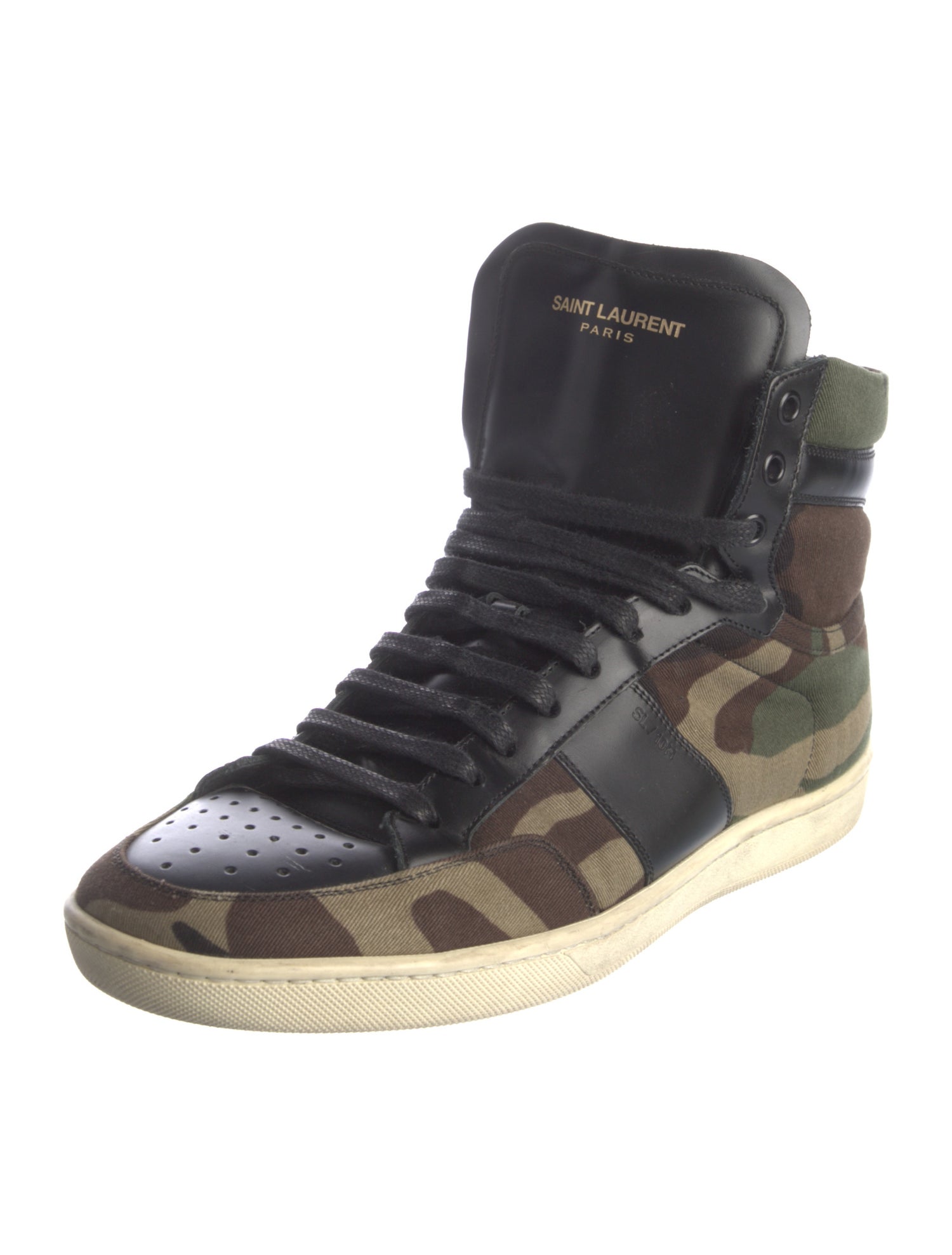 Saint Laurent Canvas Camouflage Print Sneakers