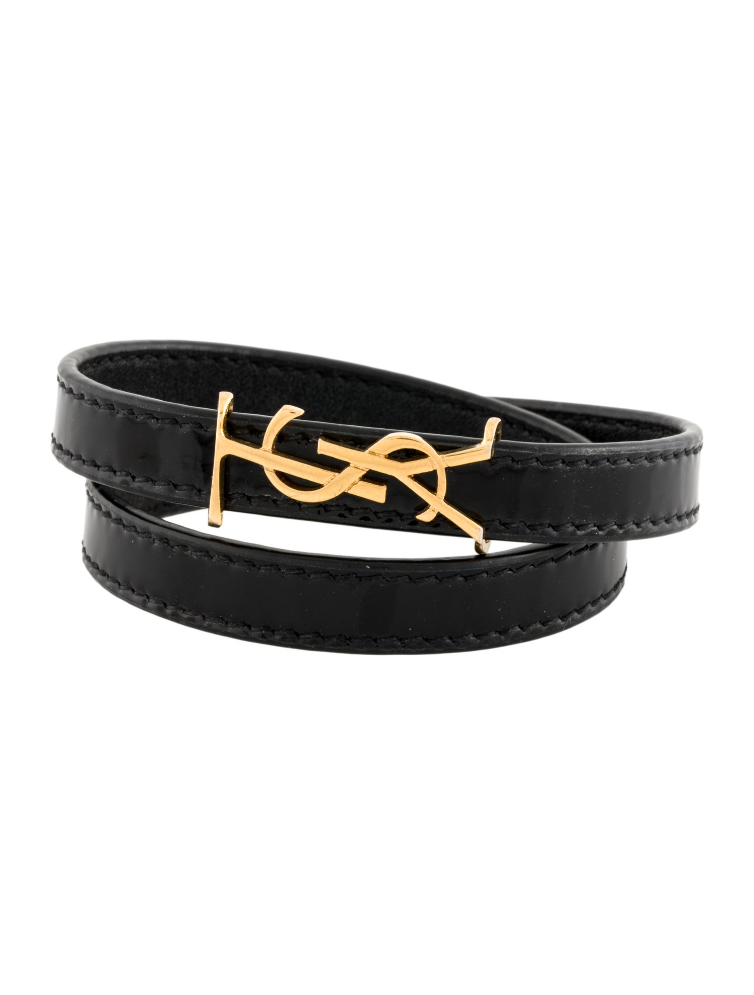 Saint Laurent Leather Wrap Bracelet