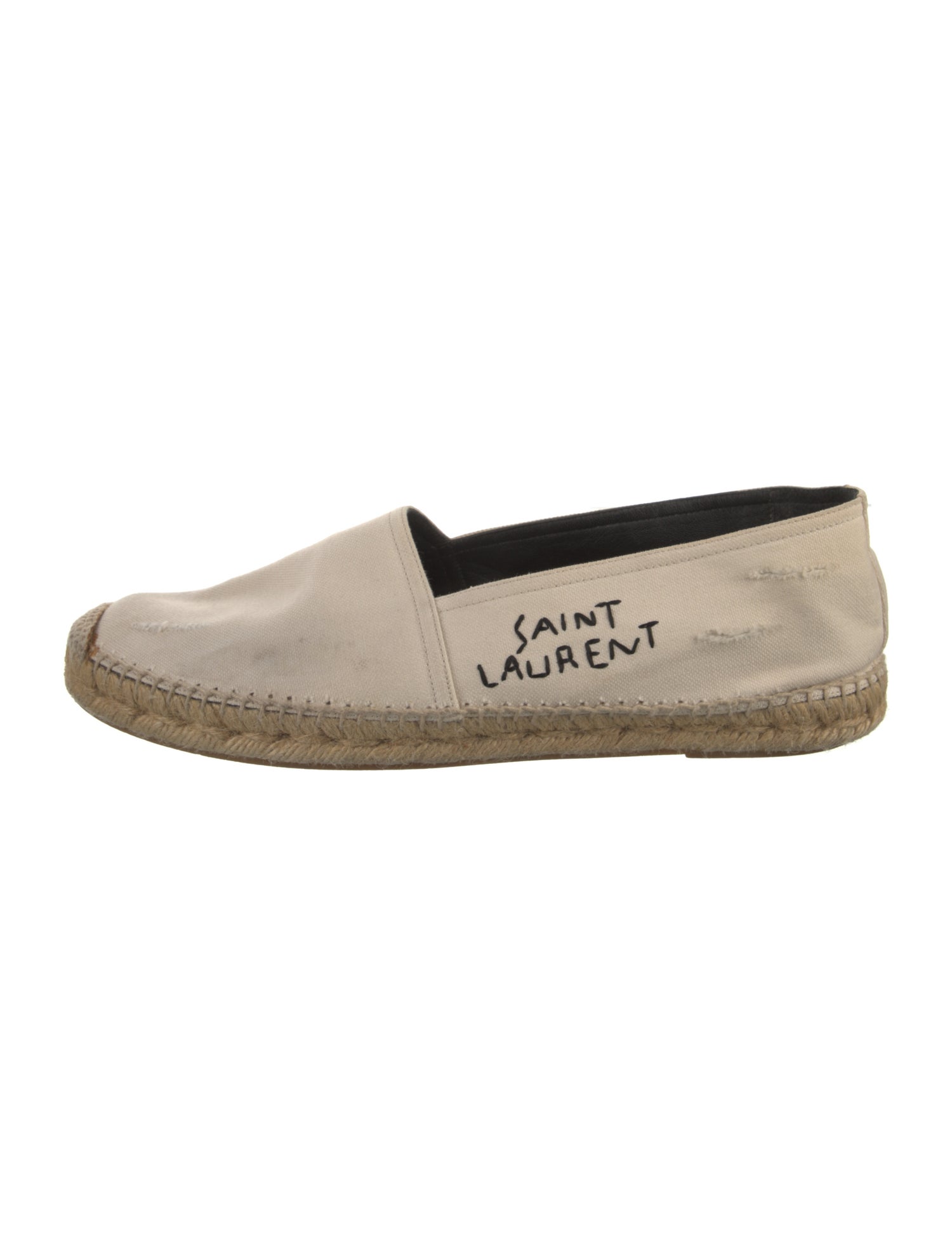 Saint Laurent Canvas Embroidered Accent Espadrilles