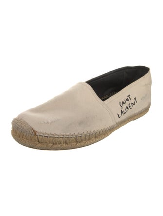 Saint Laurent Canvas Embroidered Accent Espadrilles