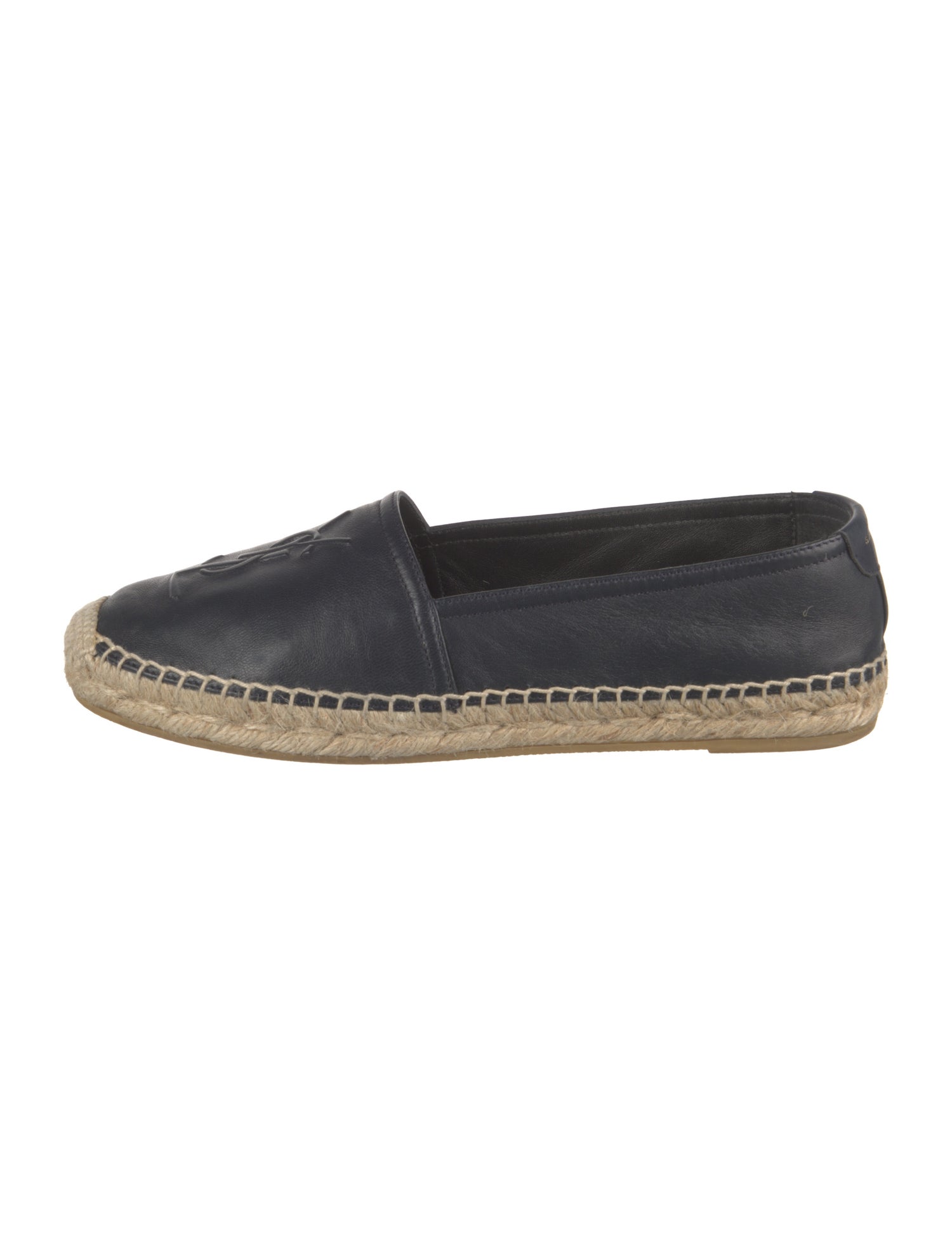 Saint Laurent Leather Whipstitch Trim Espadrilles