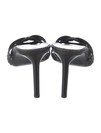 Saint Laurent Leather Studded Accents Slides