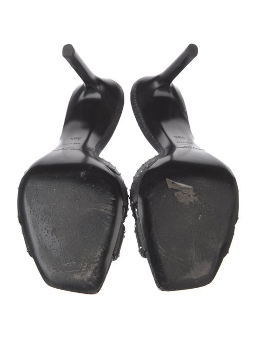 Saint Laurent Leather Studded Accents Slides