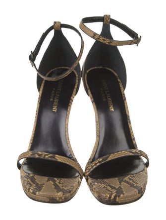 Saint Laurent Embossed Leather Animal Print Espadrilles