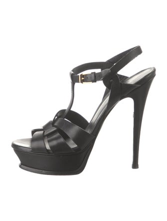 Saint Laurent Leather T-Strap Sandals