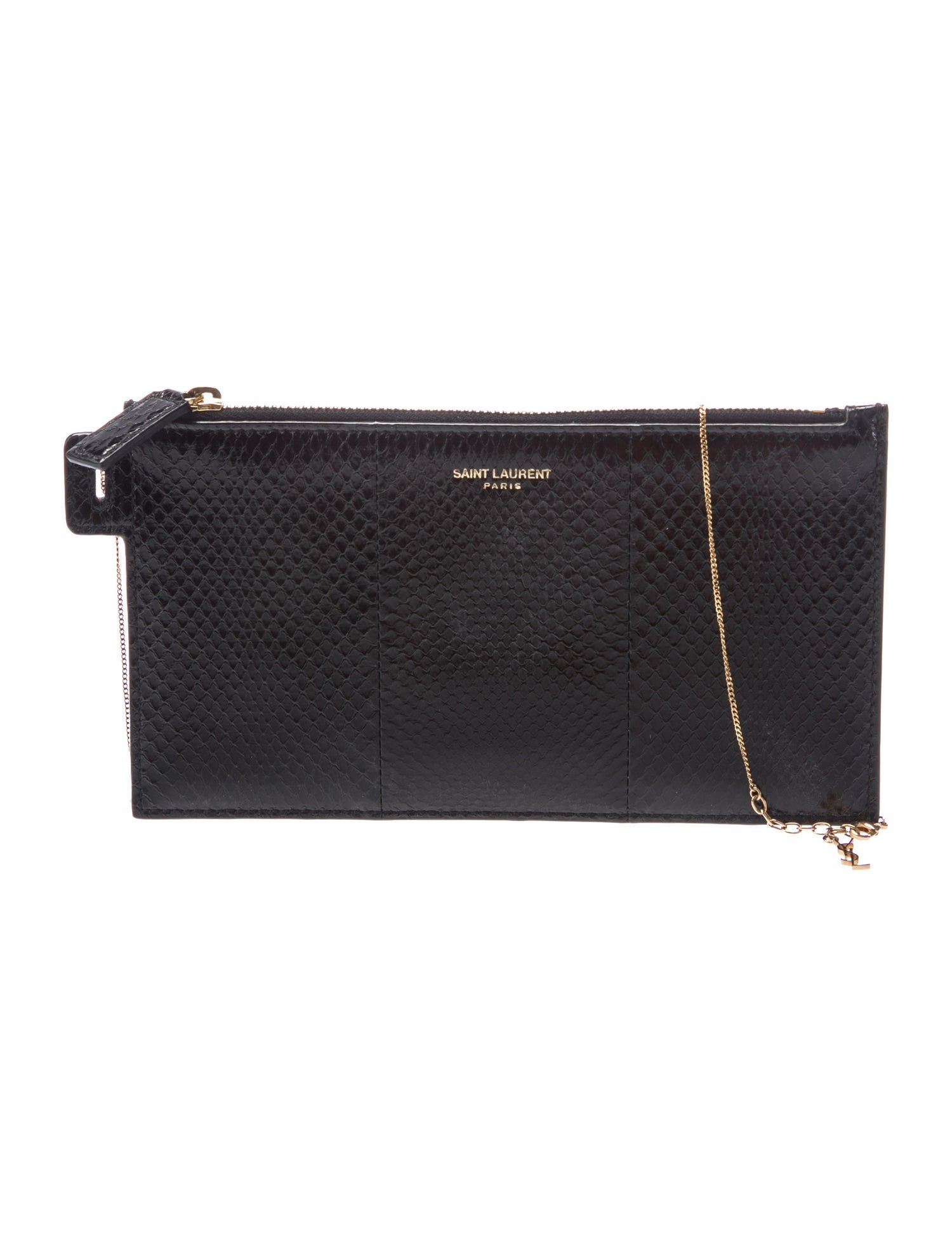 Saint Laurent Snakeskin Clutch w/ Tags