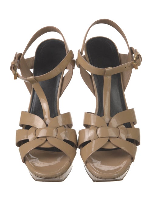 Saint Laurent Patent Leather T-Strap Sandals