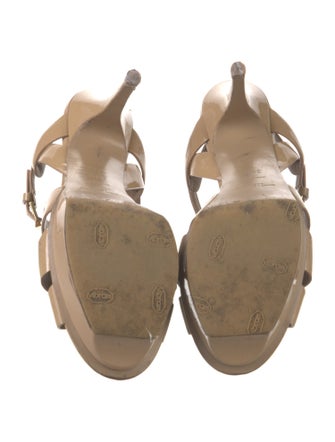 Saint Laurent Patent Leather T-Strap Sandals