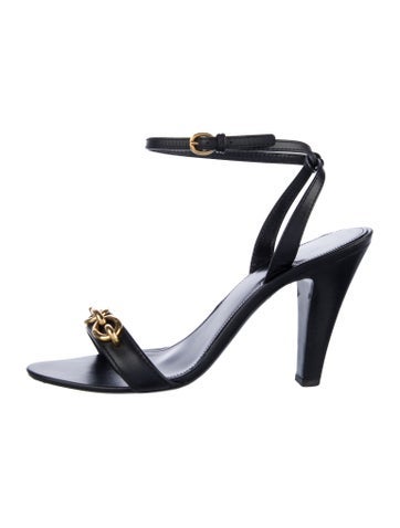Saint Laurent Sandals Leather Chain-Link Accents IT 41 | 11
