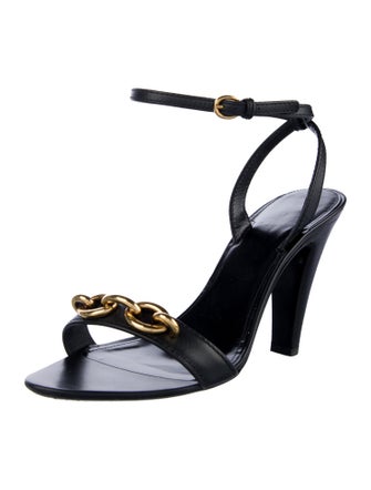 Saint Laurent Leather Chain-Link Accents Sandals