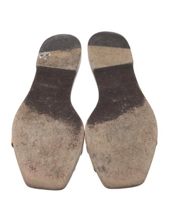 Saint Laurent Leather Colorblock Pattern Slides