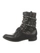Saint Laurent Leather Studded Accents Combat Boots