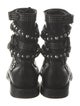 Saint Laurent Leather Studded Accents Combat Boots