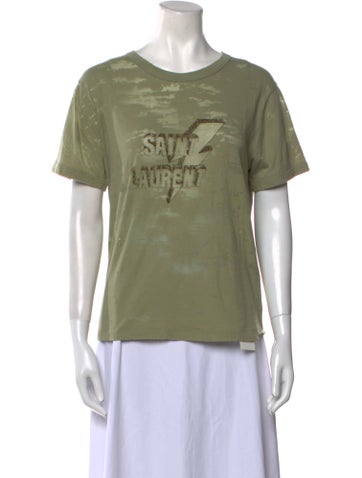 Saint Laurent Tops Graphic Print Crew Neck T-Shirt S