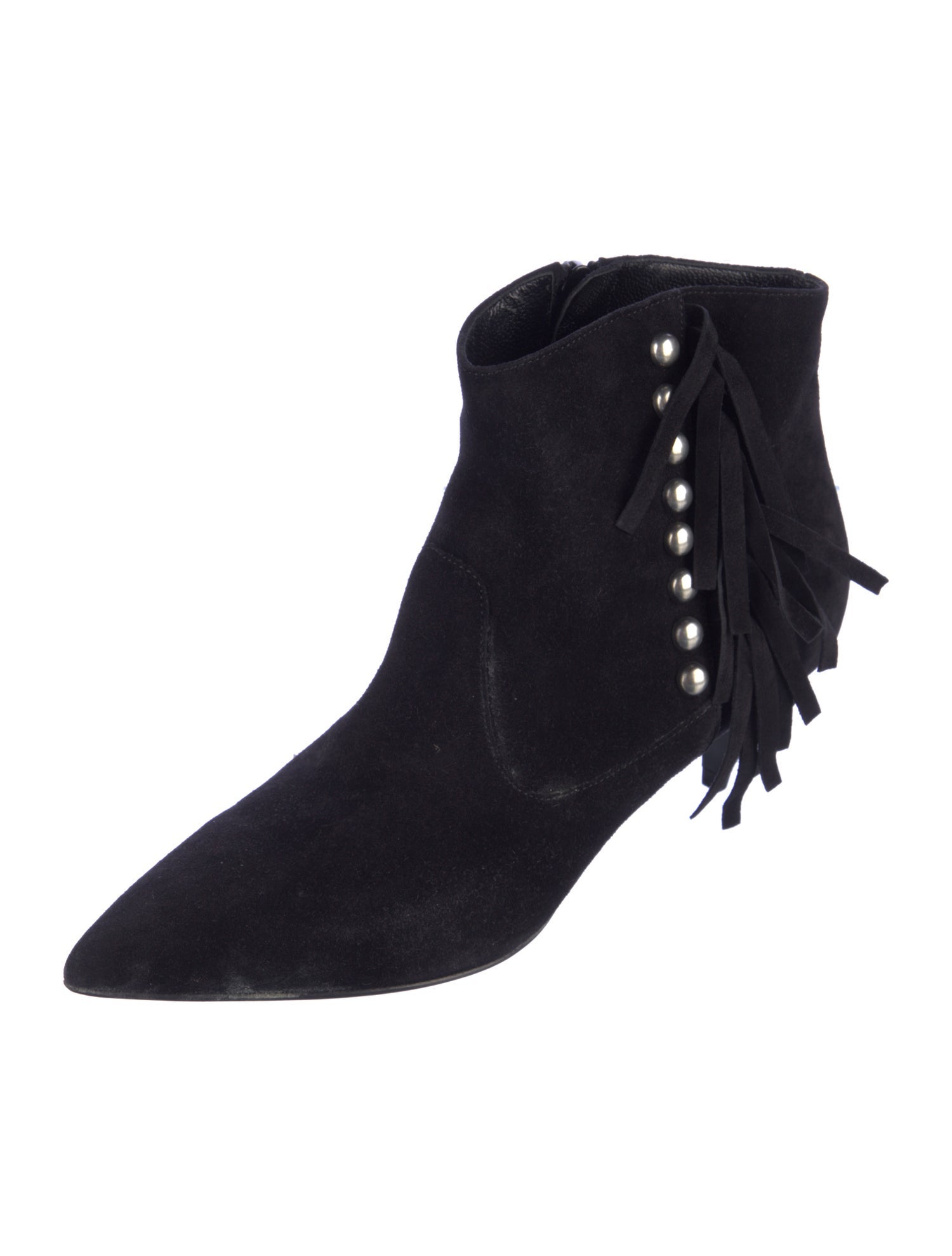 Saint Laurent Suede Studded Accents Boots