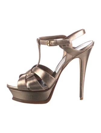 Saint Laurent Leather T-Strap Sandals