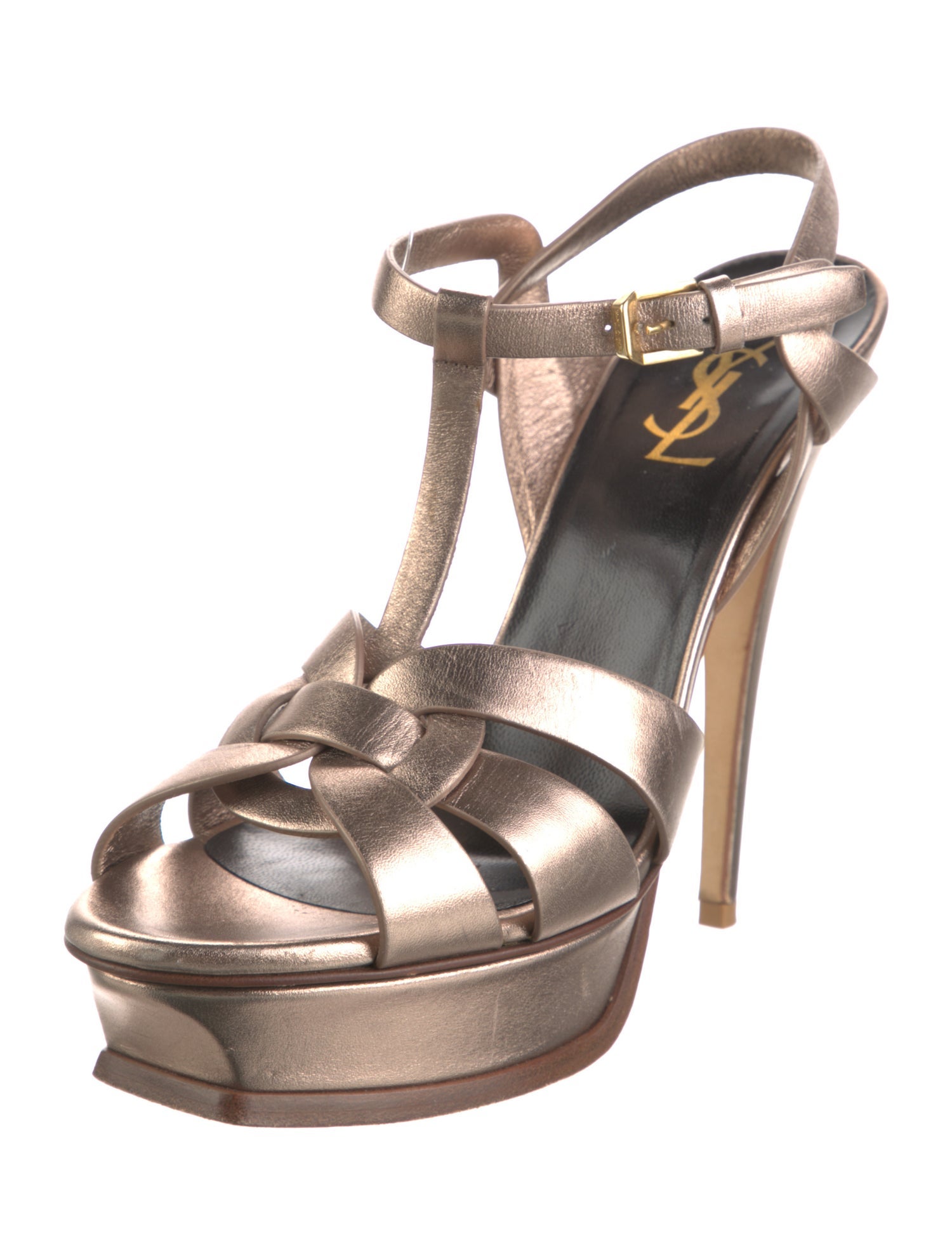 Saint Laurent Leather T-Strap Sandals