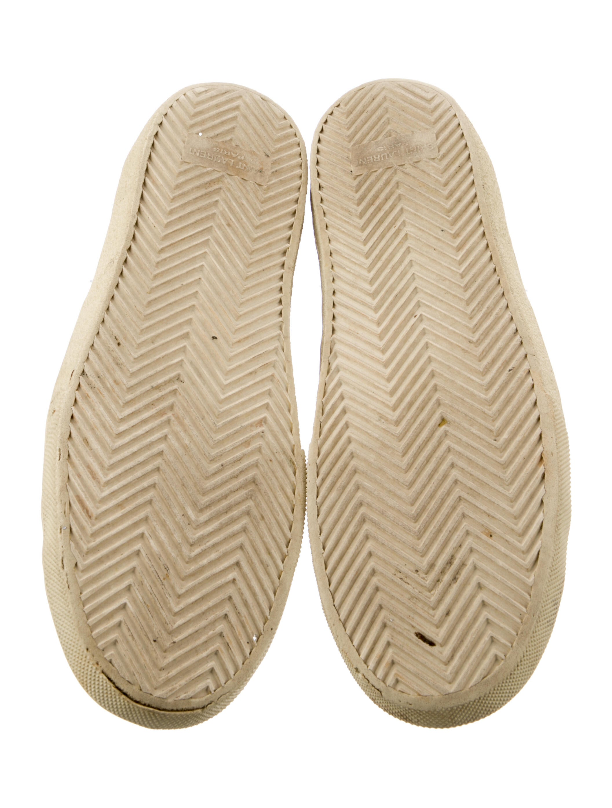 Saint Laurent Leather Glitter Accents Sneakers