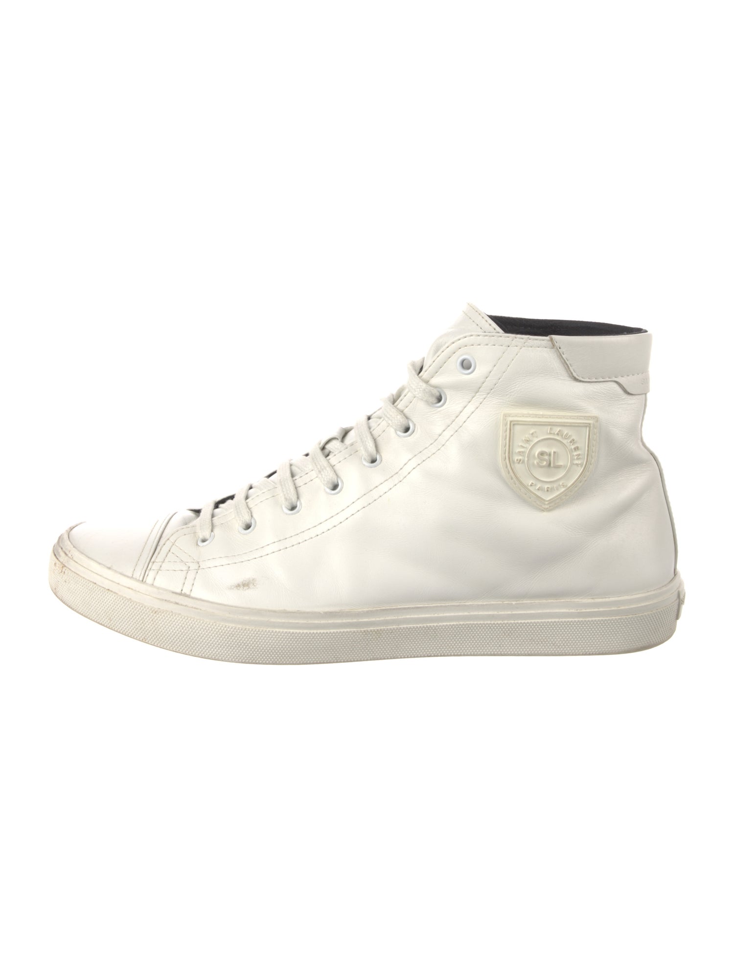 Saint Laurent Leather Distressed Accents Sneakers