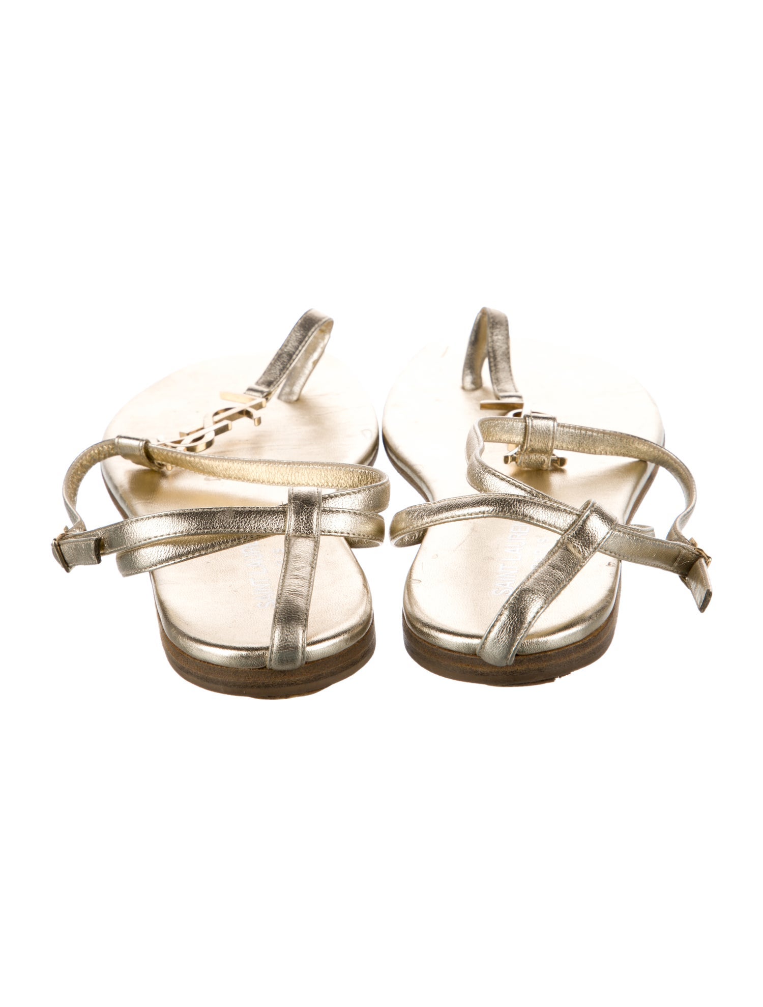 Saint Laurent Leather T-Strap Sandals