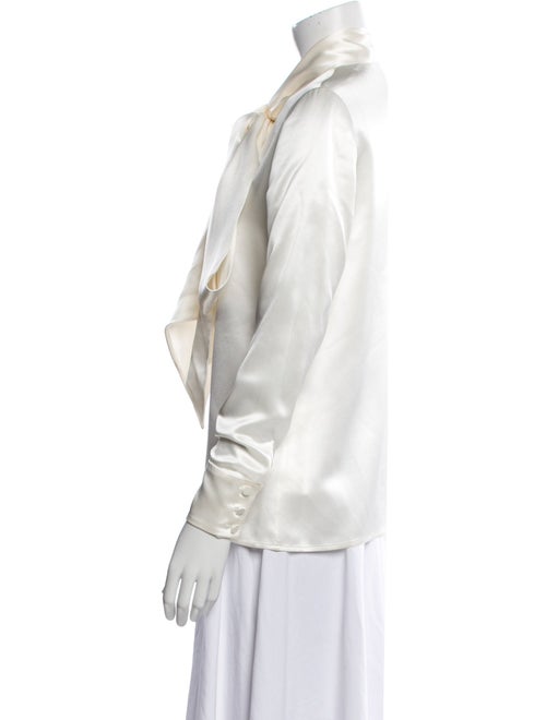 Saint Laurent Silk Long Sleeve Button-Up Top