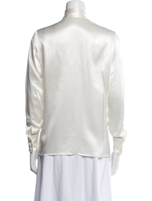 Saint Laurent Silk Long Sleeve Button-Up Top