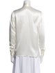 Saint Laurent Silk Long Sleeve Button-Up Top