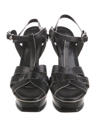 Saint Laurent Leather T-Strap Sandals